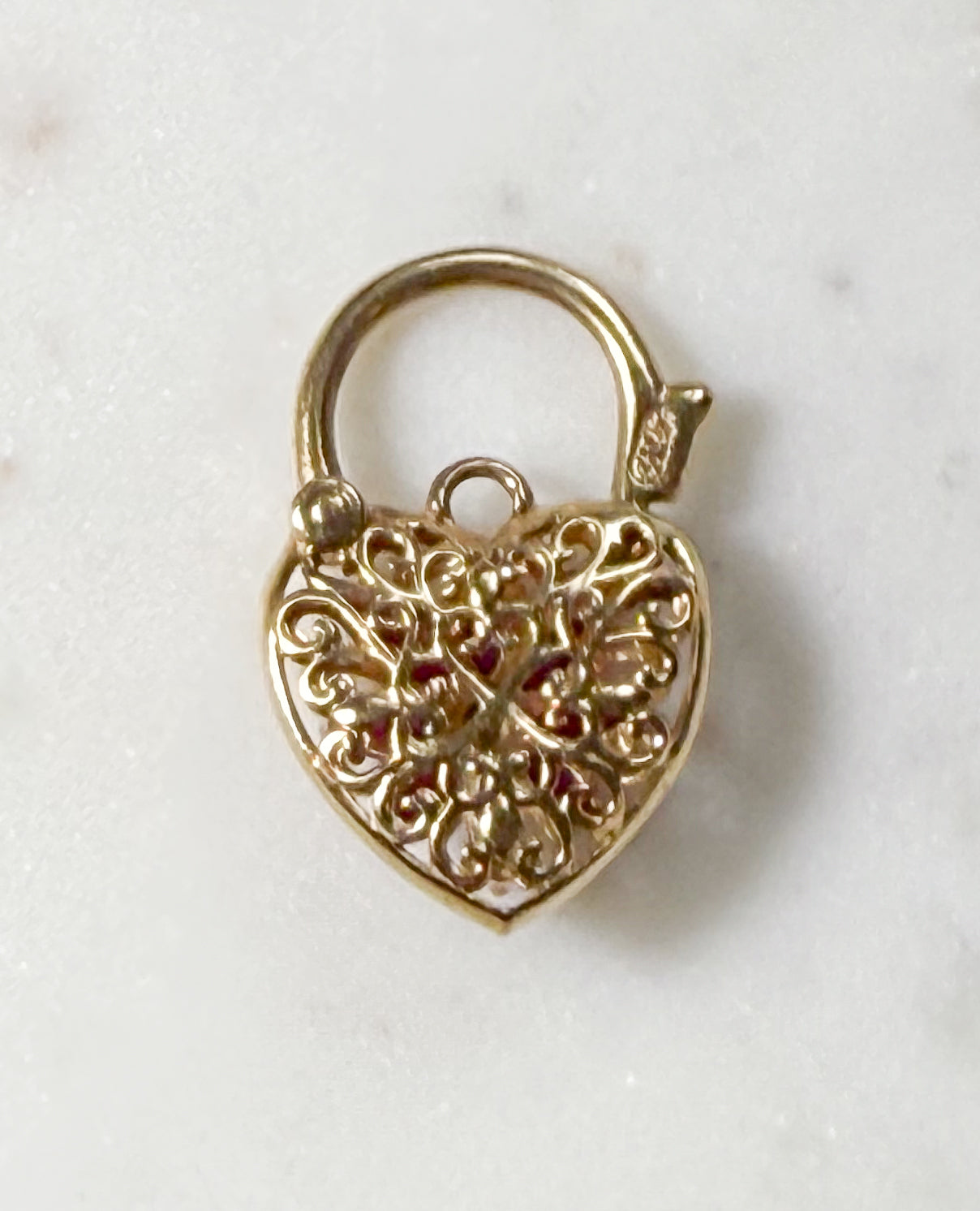 Ruby and Diamond Heart Padlock