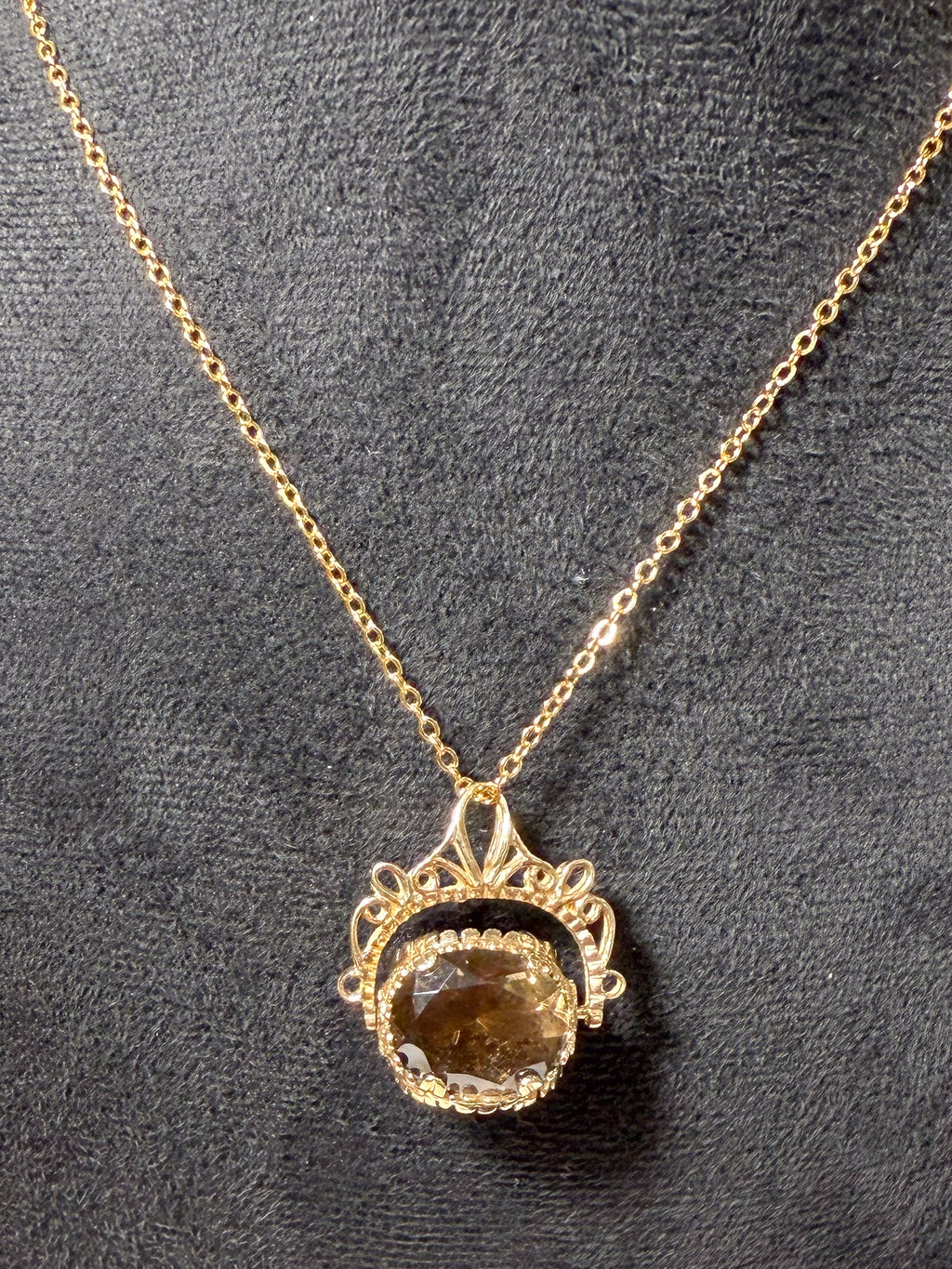 Triple Smokey Quartz Fob Pendant