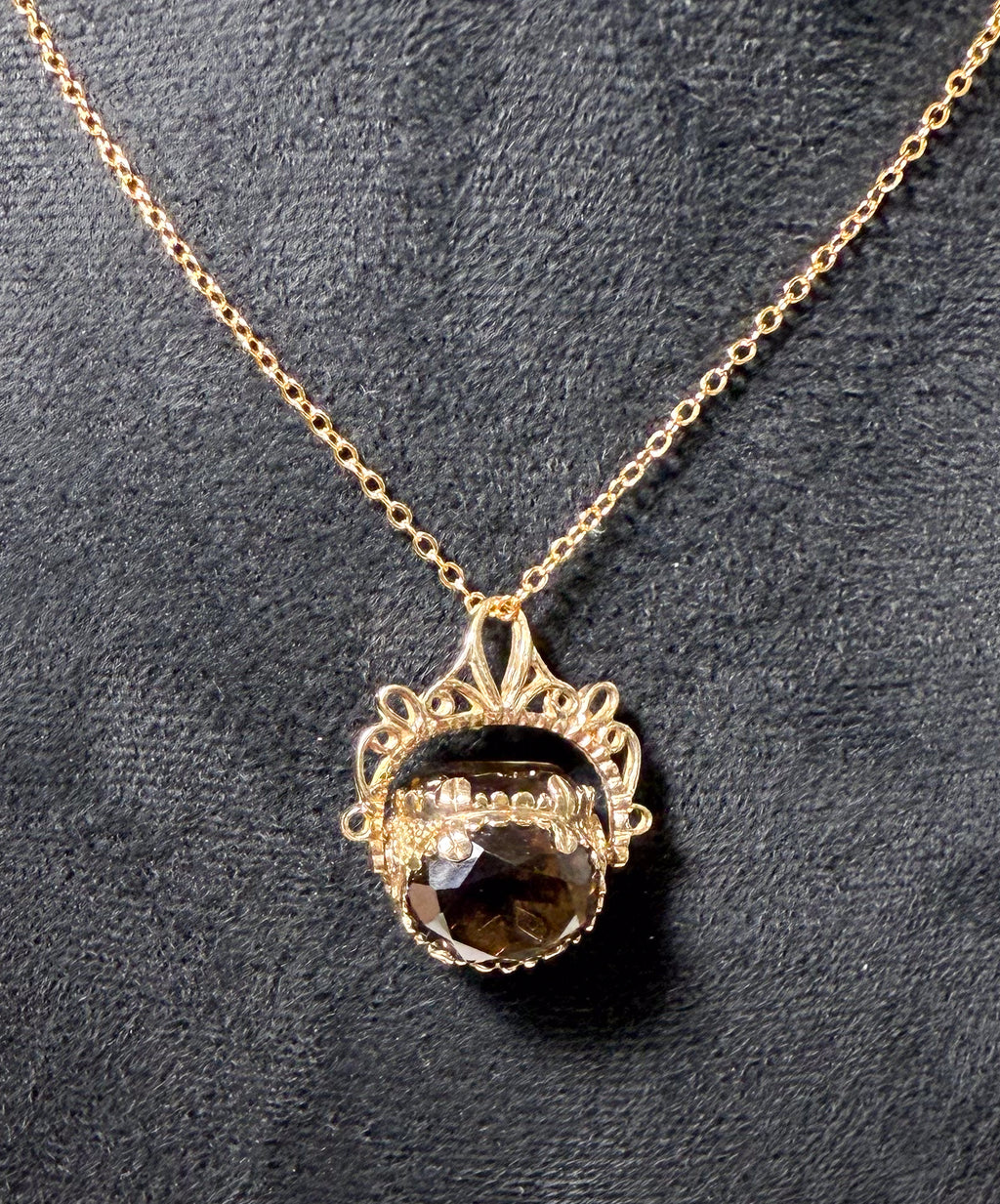 Triple Smokey Quartz Fob Pendant
