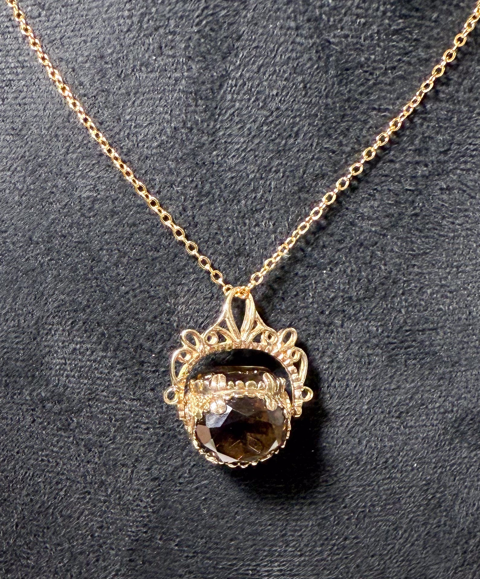 Triple Smokey Quartz Fob Pendant