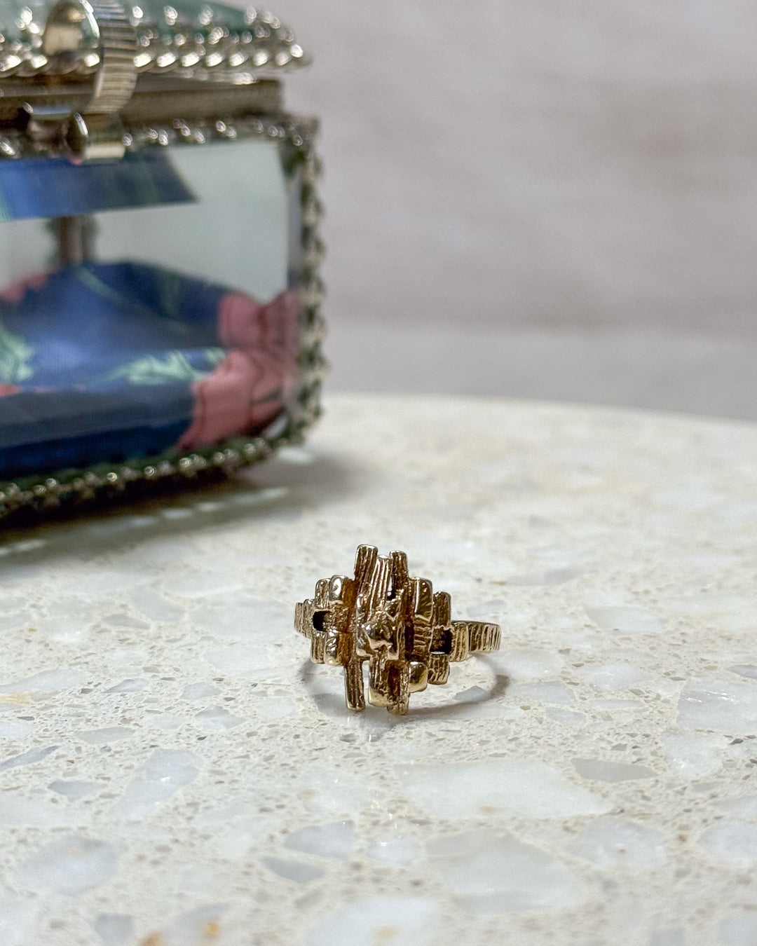 Striking Vintage Brutalist Ring