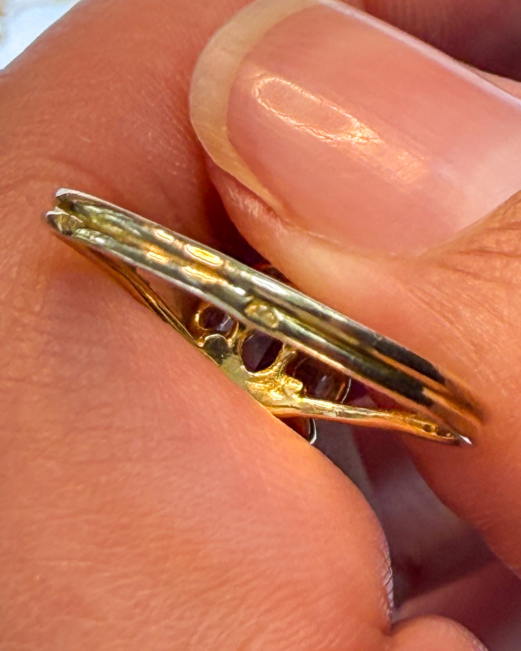 Pale Blue French Solitaire Ring