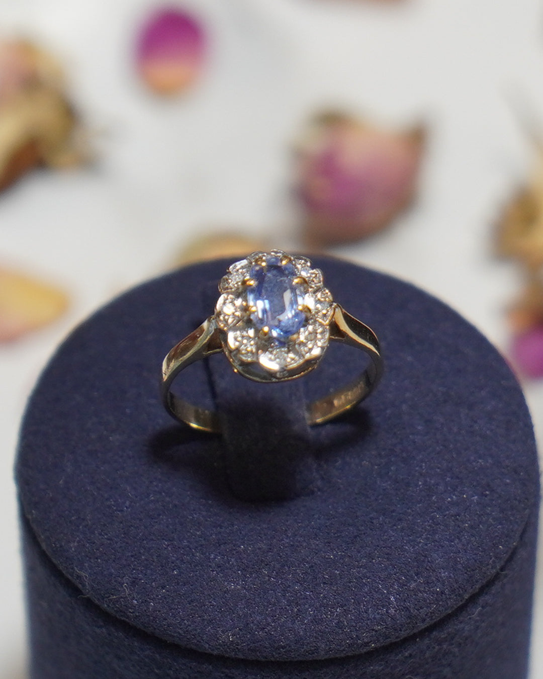 Pale Blue Sapphire and Diamond Ring