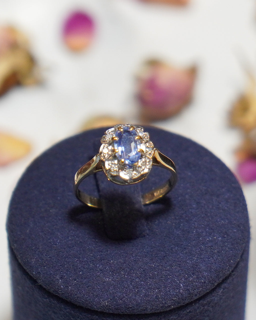 Pale Blue Sapphire and Diamond Ring