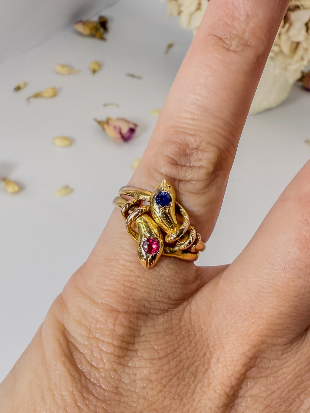 French Antique Double Snake Ring