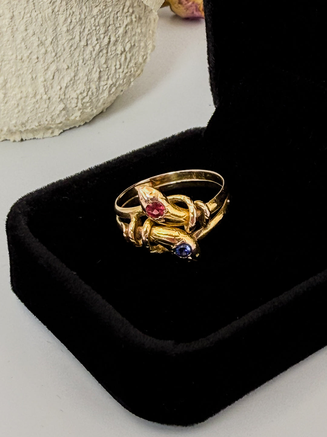 French Antique Double Snake Ring