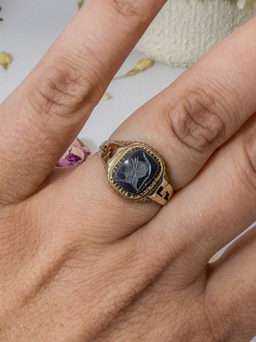 Hematite Intaglio Ring