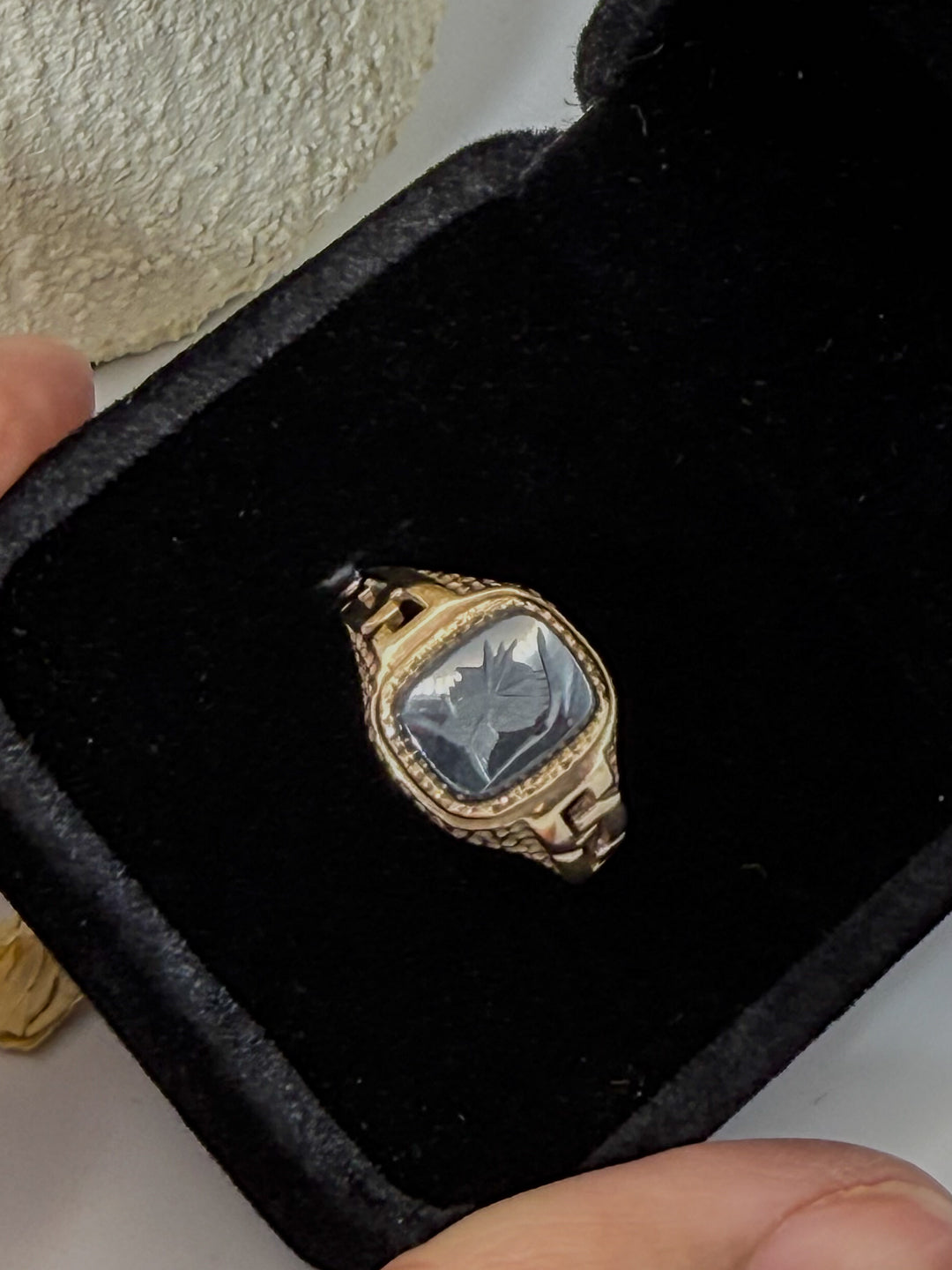 Hematite Intaglio Ring