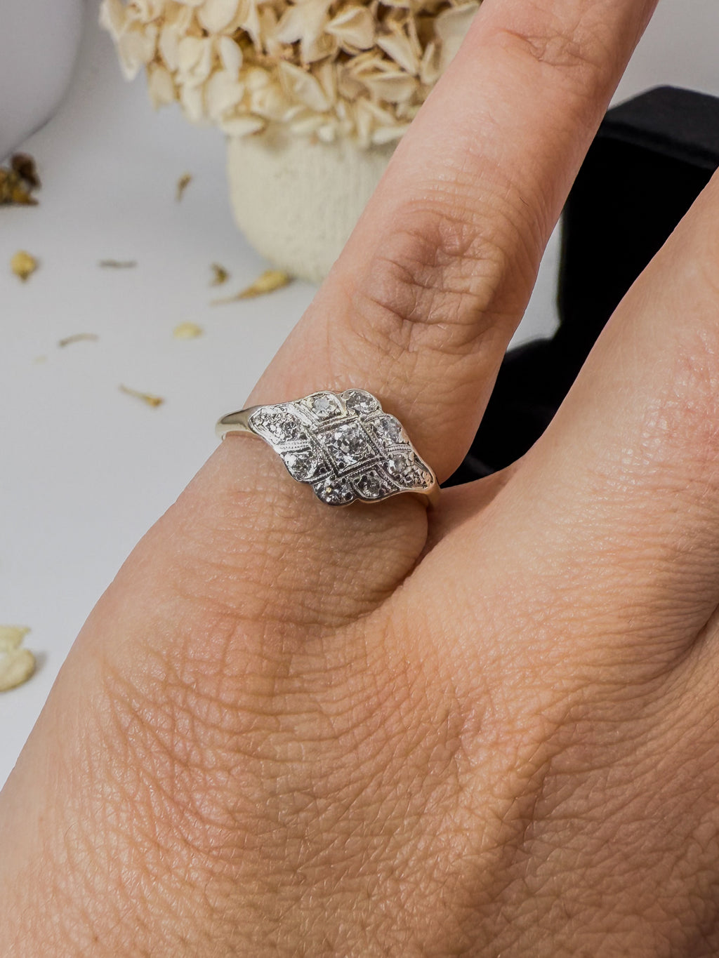 Antique Diamond Panel Ring