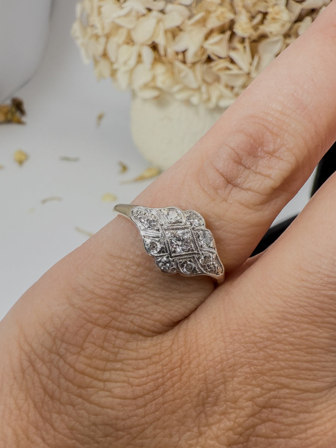 Antique Diamond Panel Ring