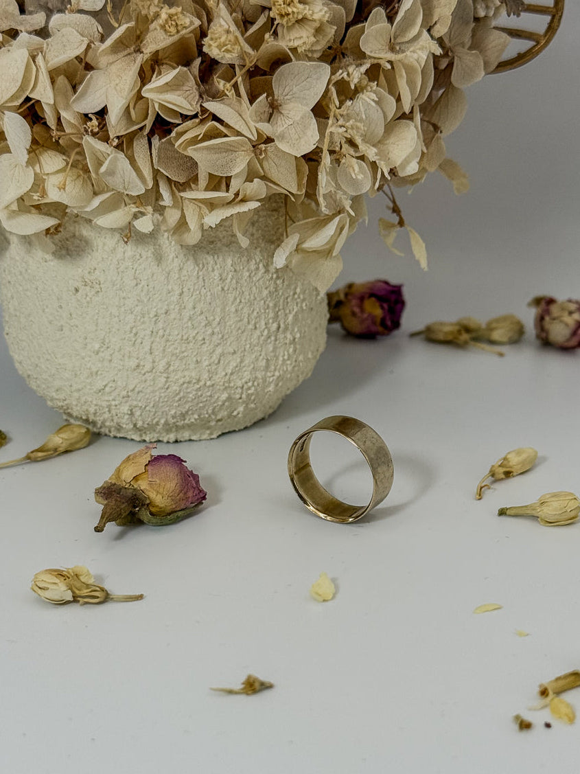Wide Stackable Gold Band