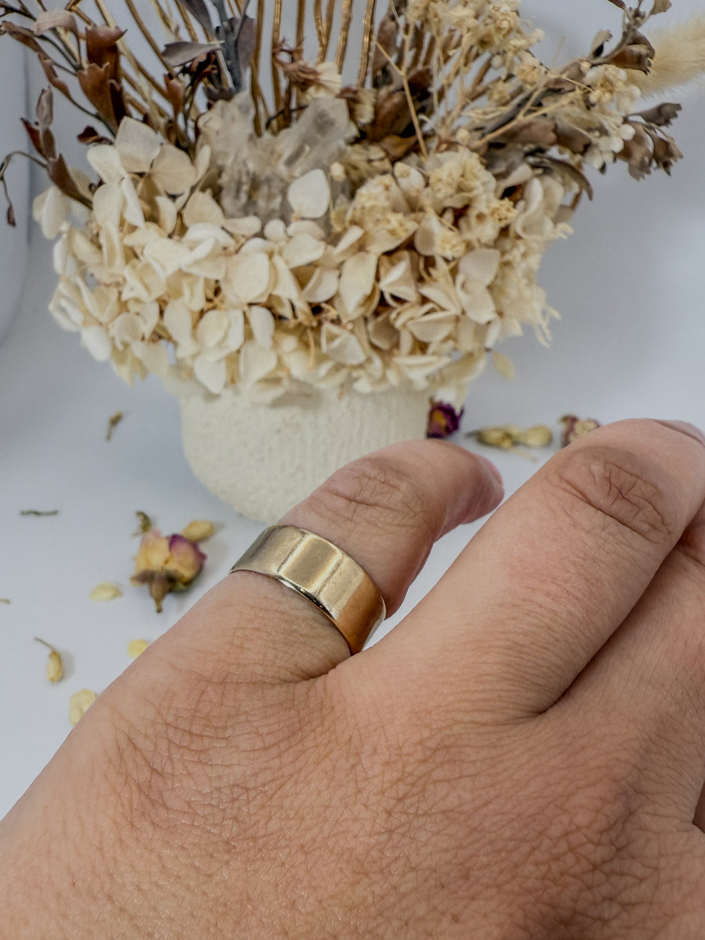 Wide Stackable Gold Band