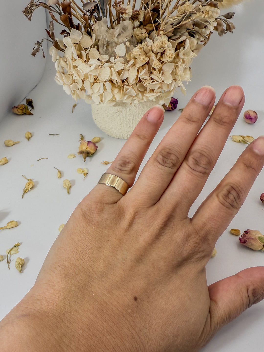 Wide Stackable Gold Band