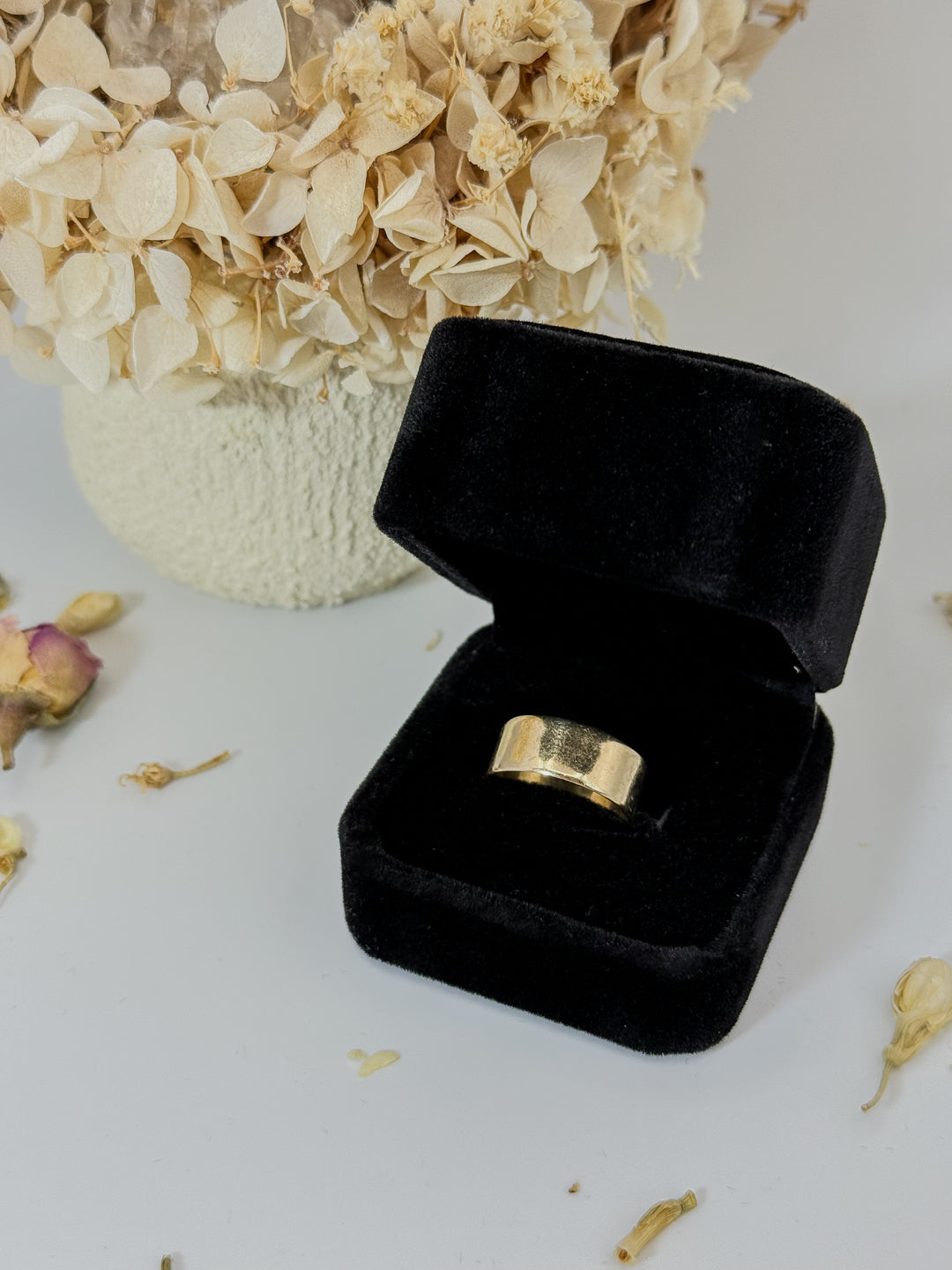 Wide Stackable Gold Band