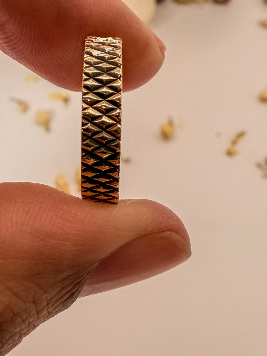 Vintage Crosshatched Ring