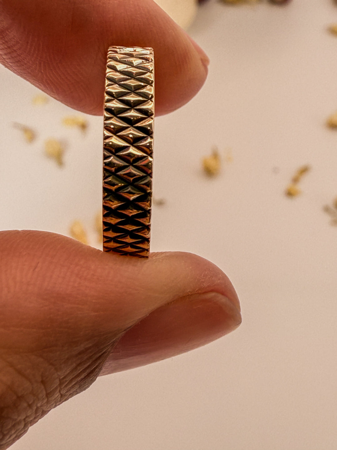 Vintage Crosshatched Ring