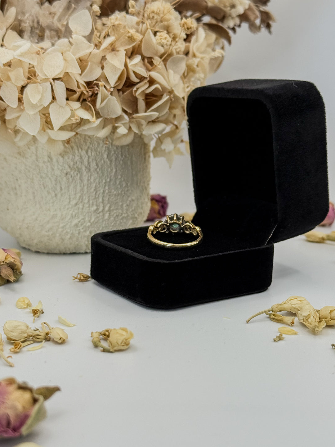 Emerald and Diamond Cluster Ring
