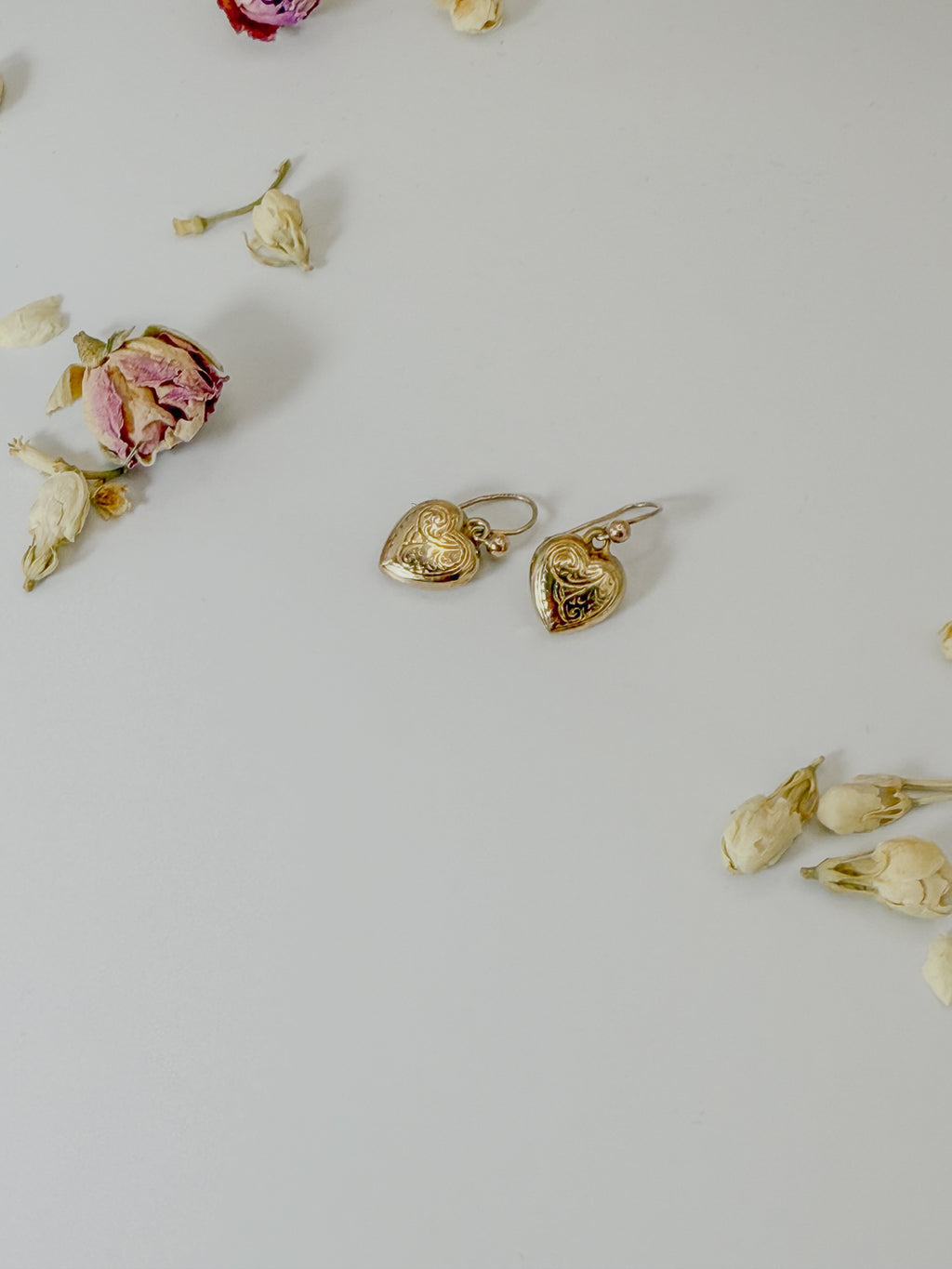 Vintage Gold Heart Earrings