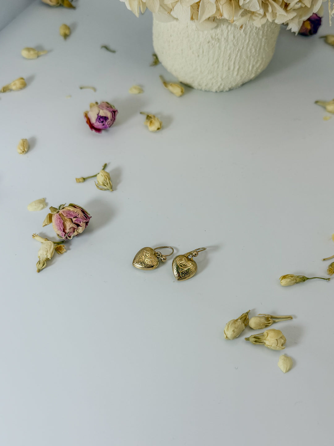 Vintage Gold Heart Earrings
