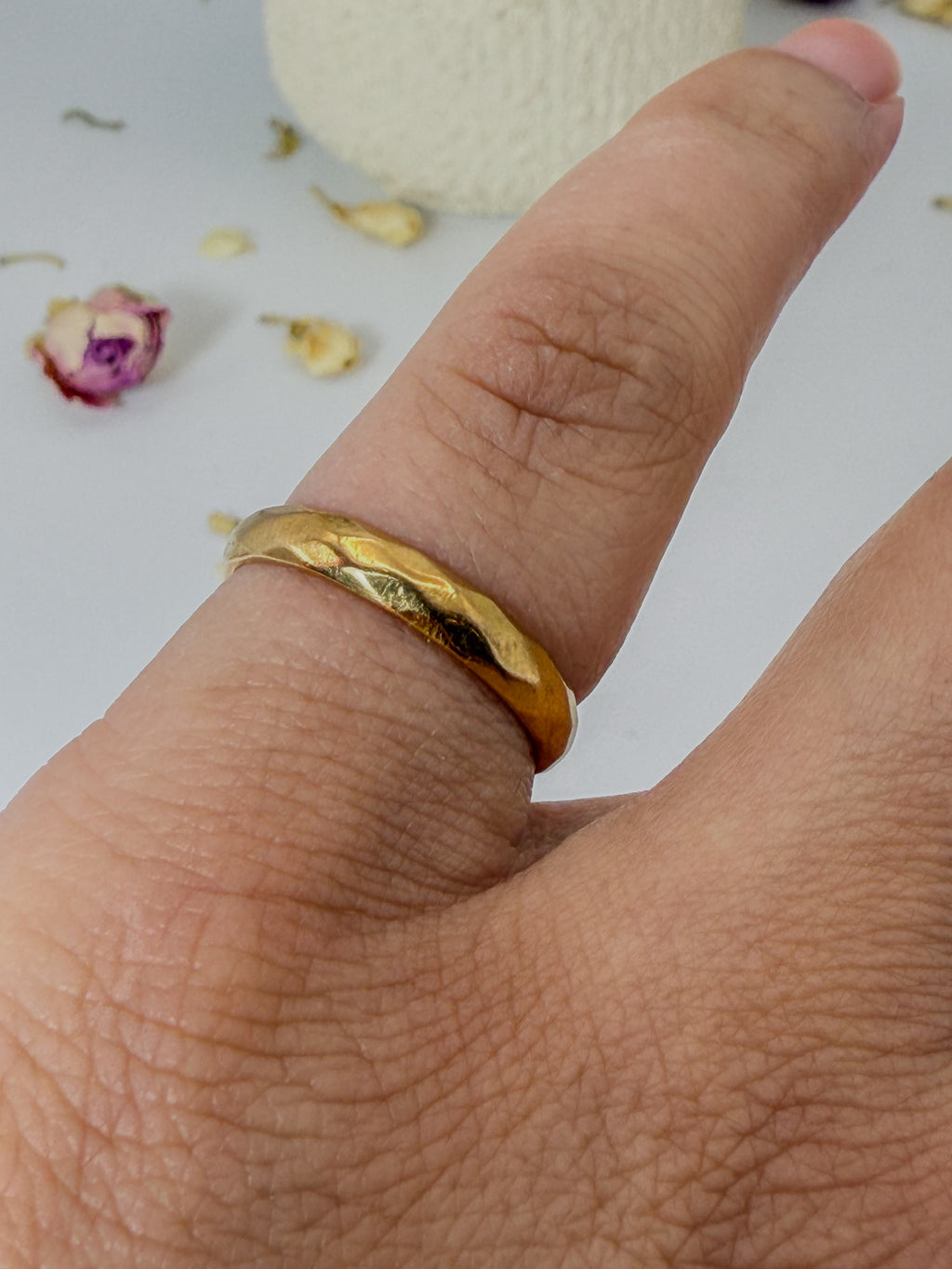 Stackable Faceted Gold Band