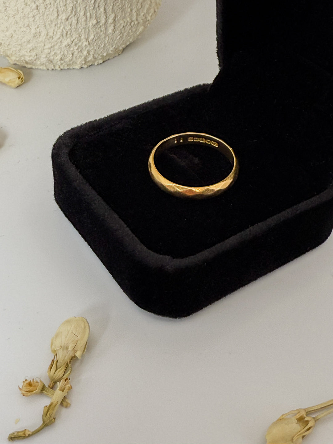 Stackable Faceted Gold Band