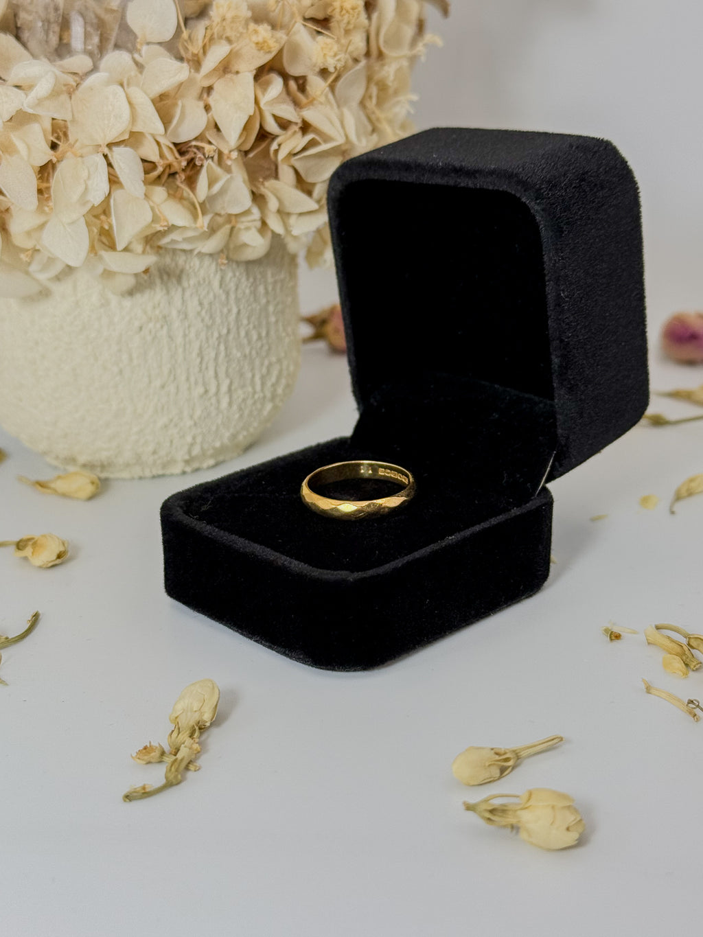Stackable Faceted Gold Band
