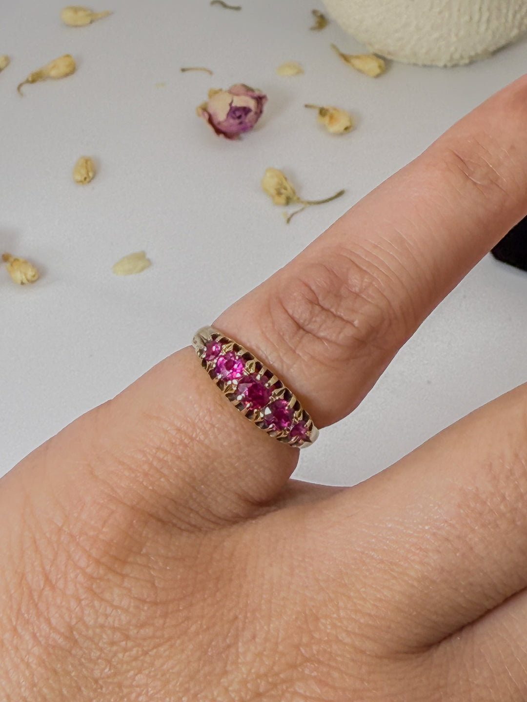 18ct Antique Ruby Five Stone Ring