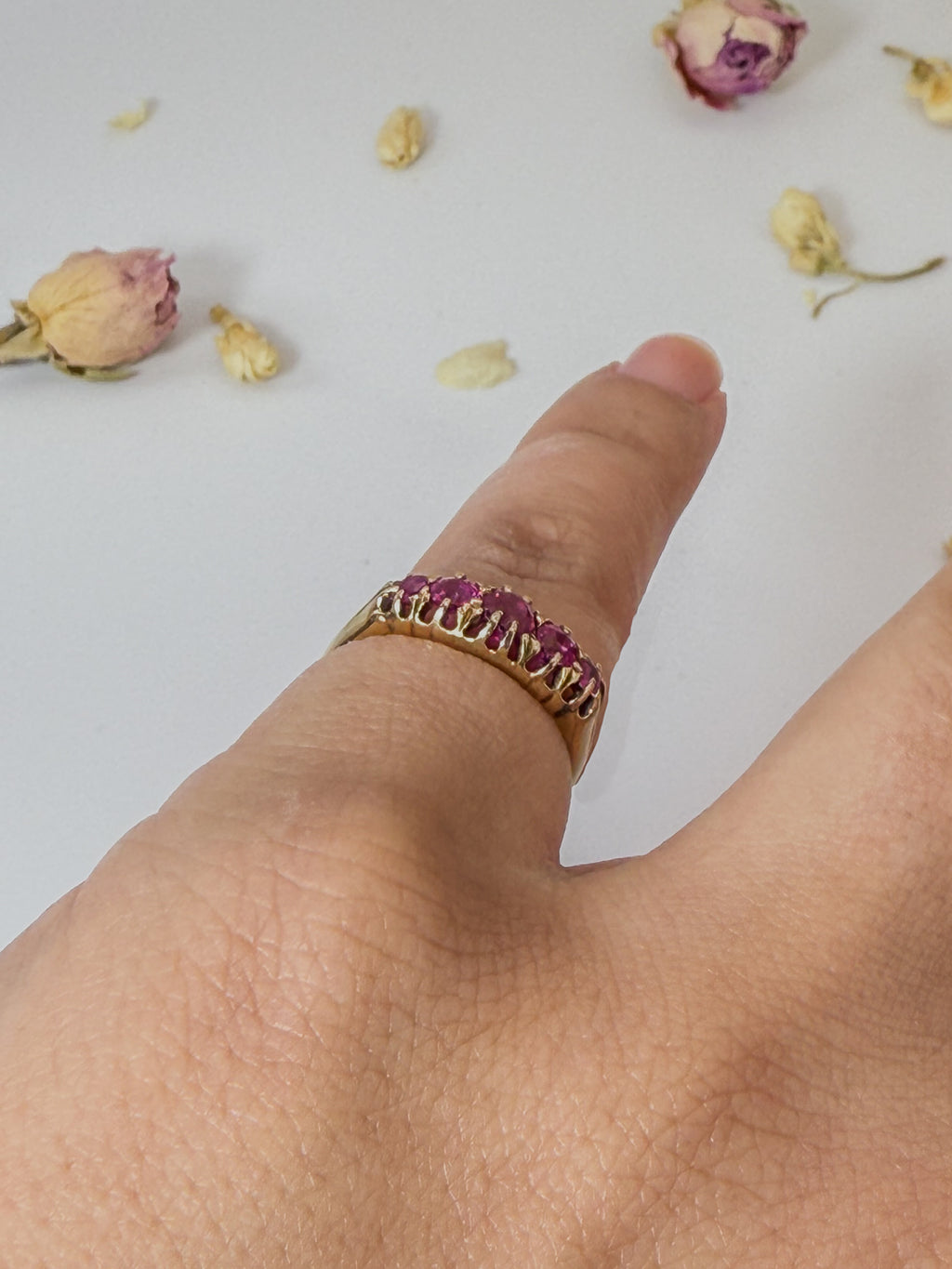 18ct Antique Ruby Five Stone Ring