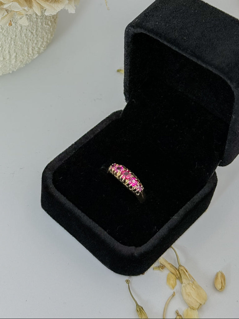 18ct Antique Ruby Five Stone Ring