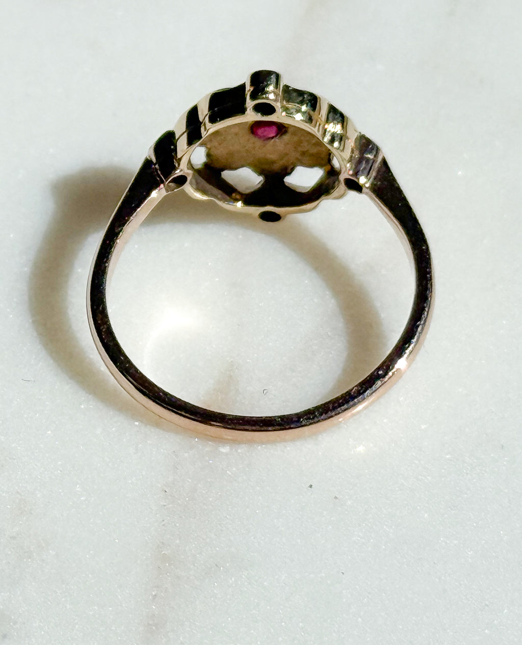 Ruby and Pearl Art Deco Ring