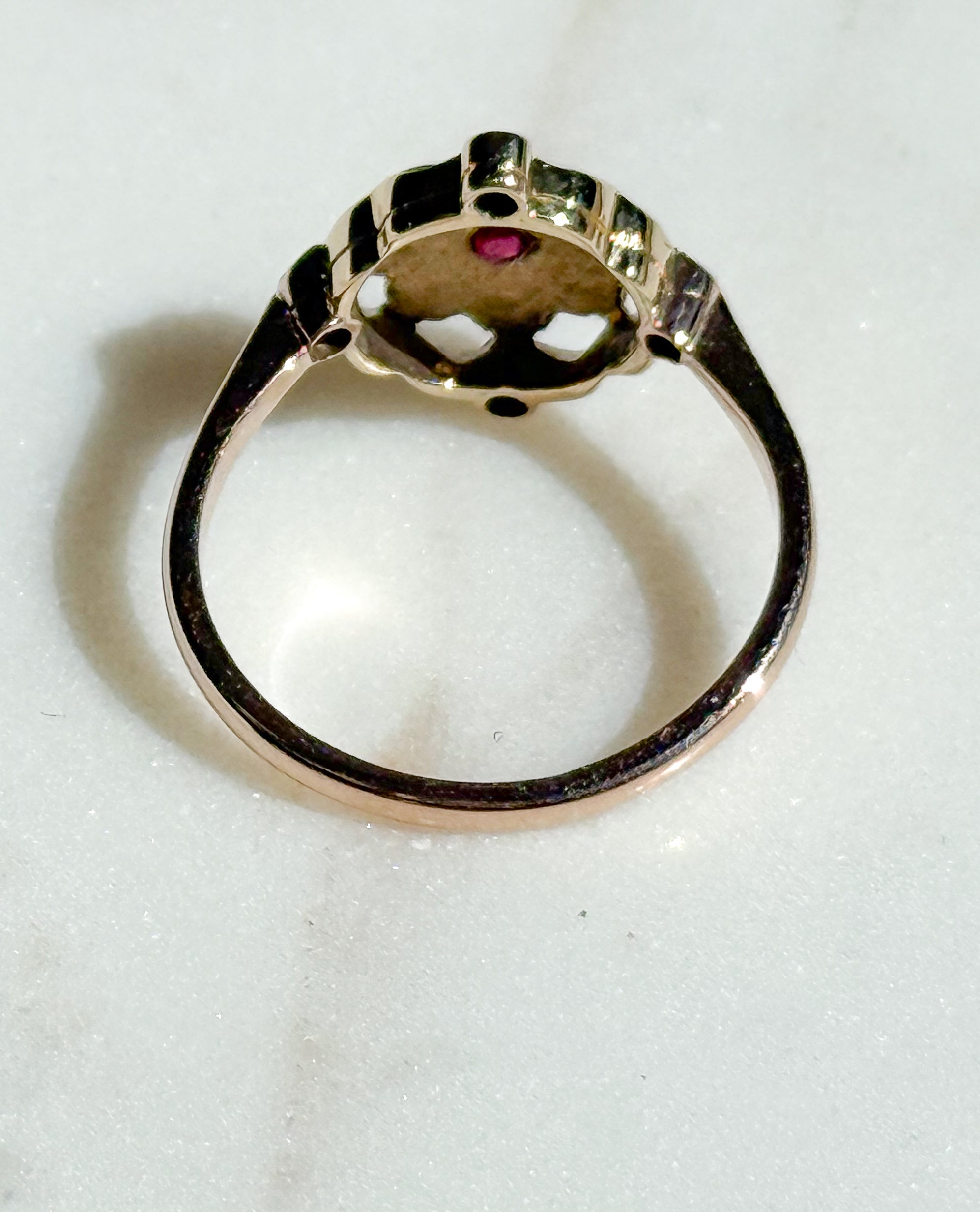 Ruby and Pearl Art Deco Ring