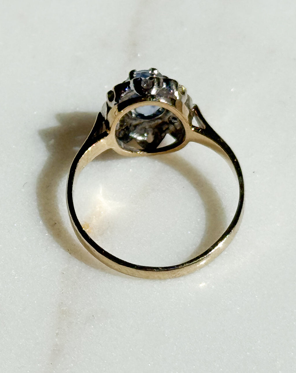 Pale Blue Sapphire and Diamond Ring