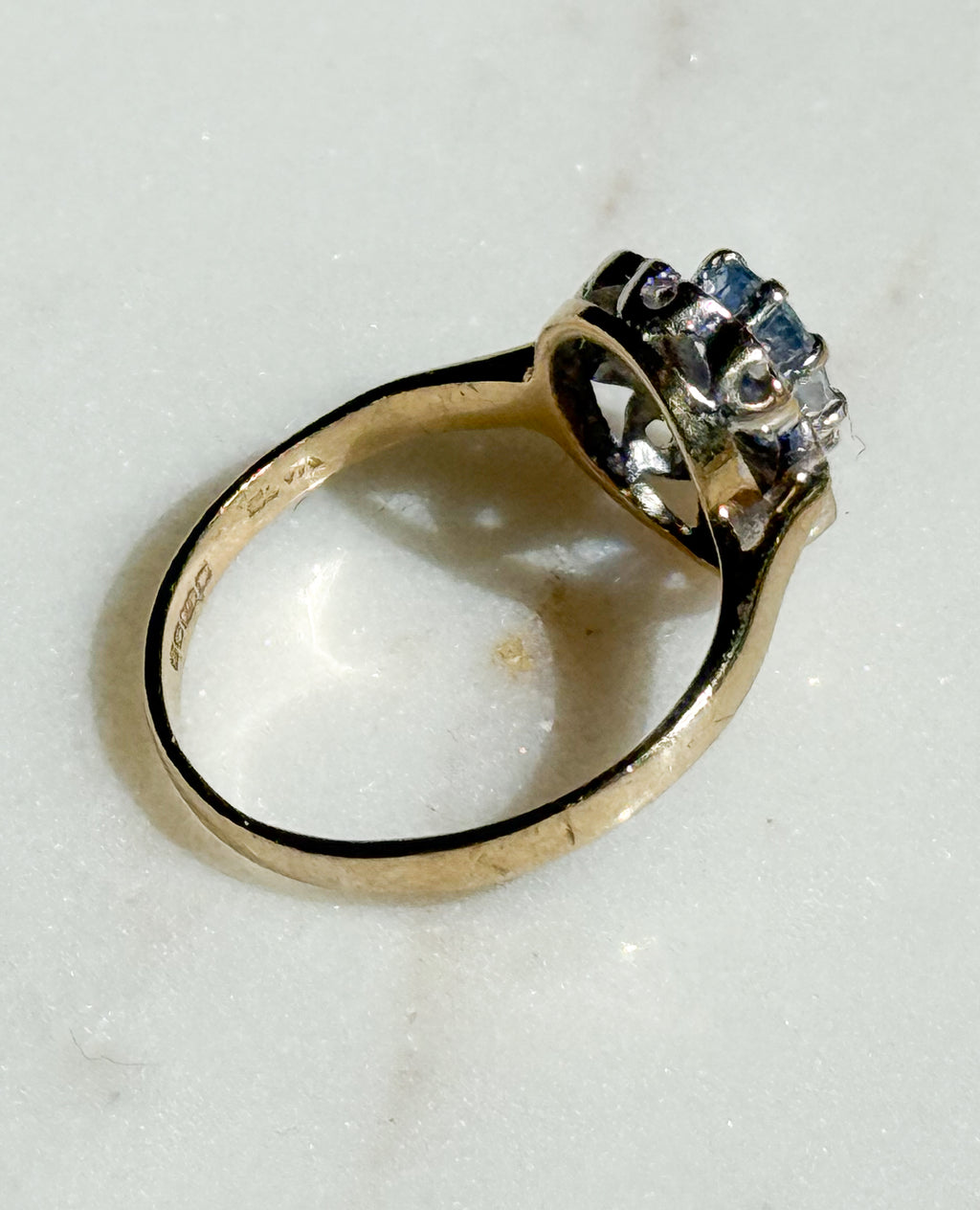 Pale Blue Sapphire and Diamond Ring