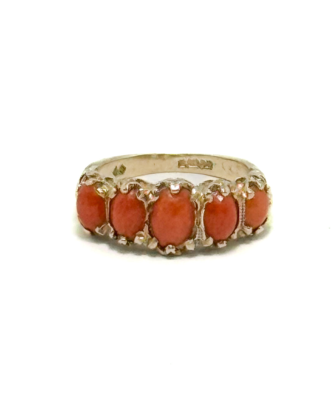 Gorgeous Coral Five Stone Ring