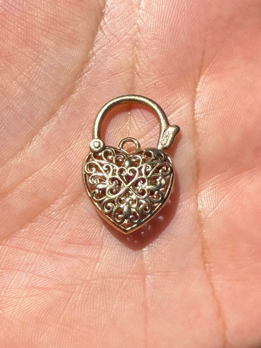Ruby and Diamond Heart Padlock