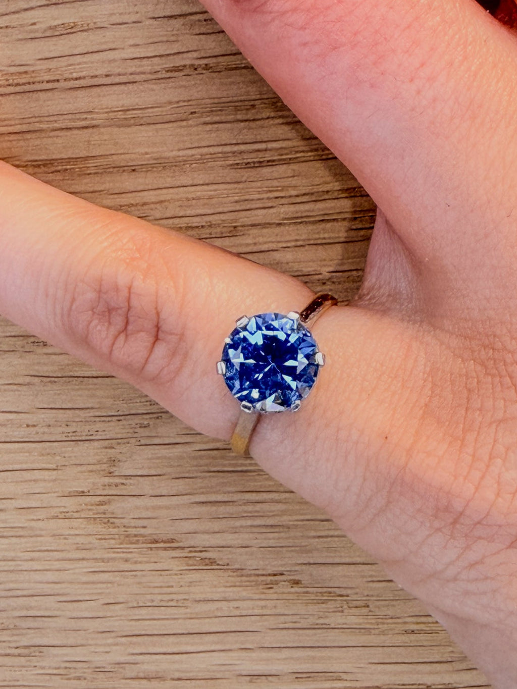 Beautiful Blue Solitaire Ring