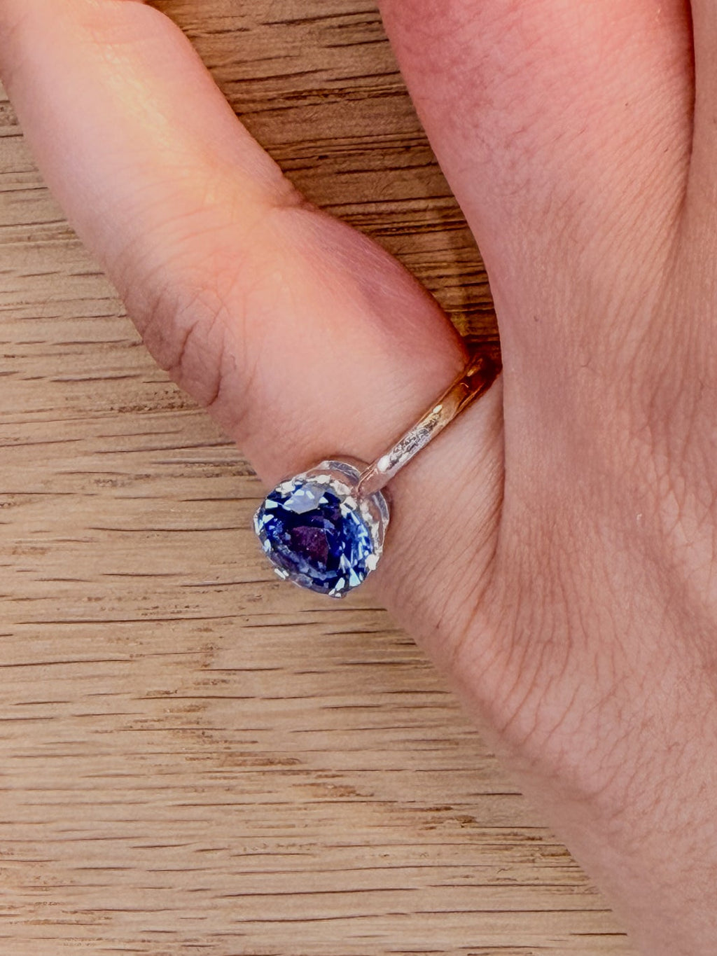 Beautiful Blue Solitaire Ring
