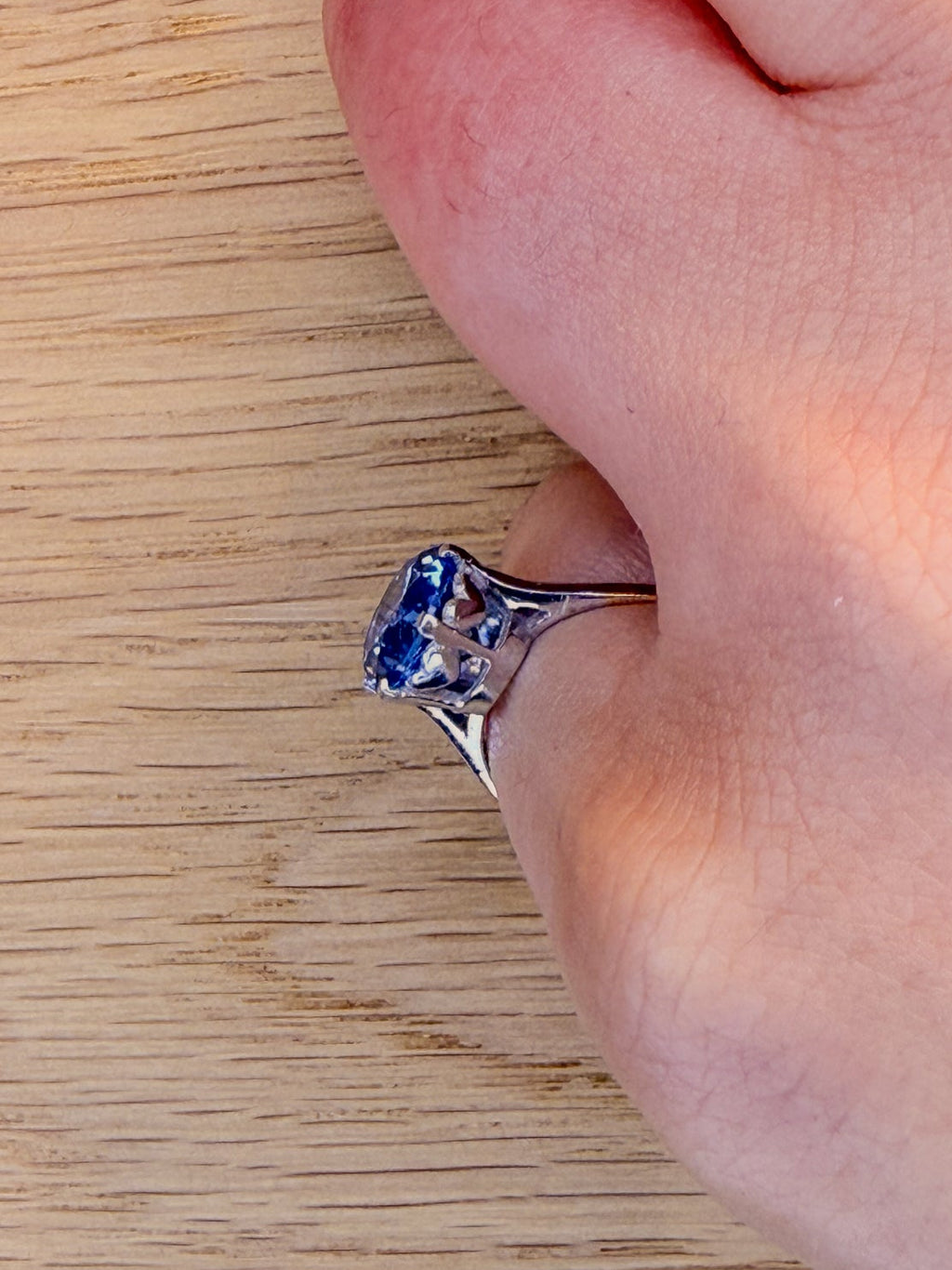 Beautiful Blue Solitaire Ring
