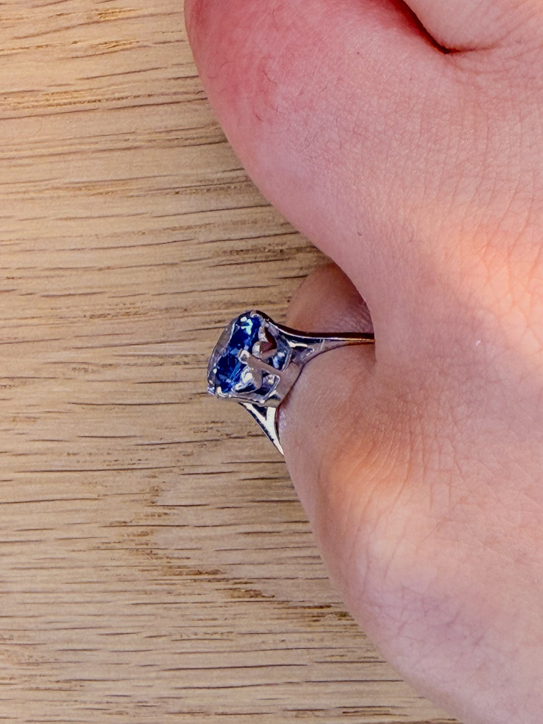 Beautiful Blue Solitaire Ring