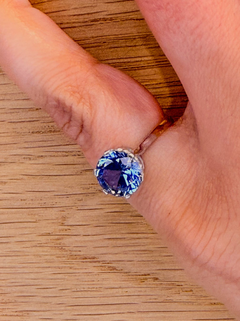 Beautiful Blue Solitaire Ring