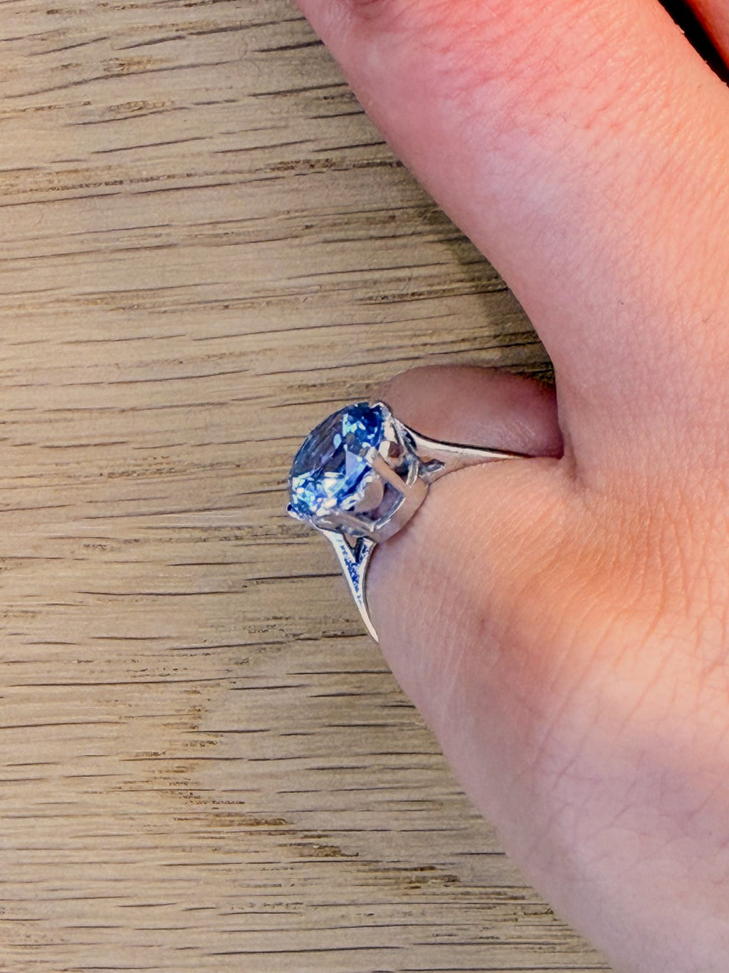 Beautiful Blue Solitaire Ring
