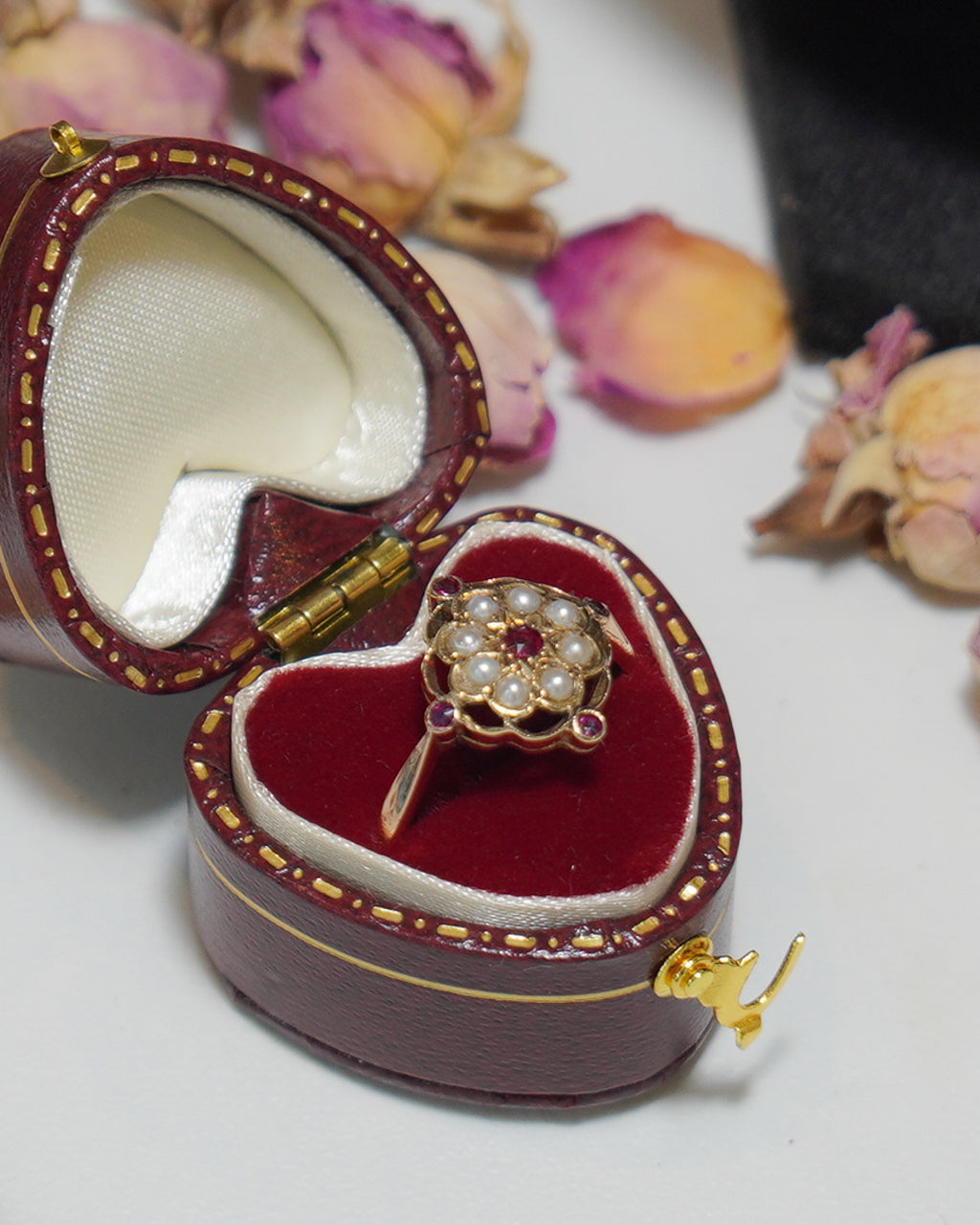 Ruby and Pearl Art Deco Ring