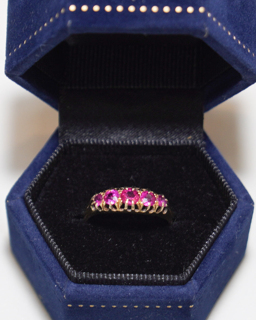 18ct Antique Ruby Five Stone Ring