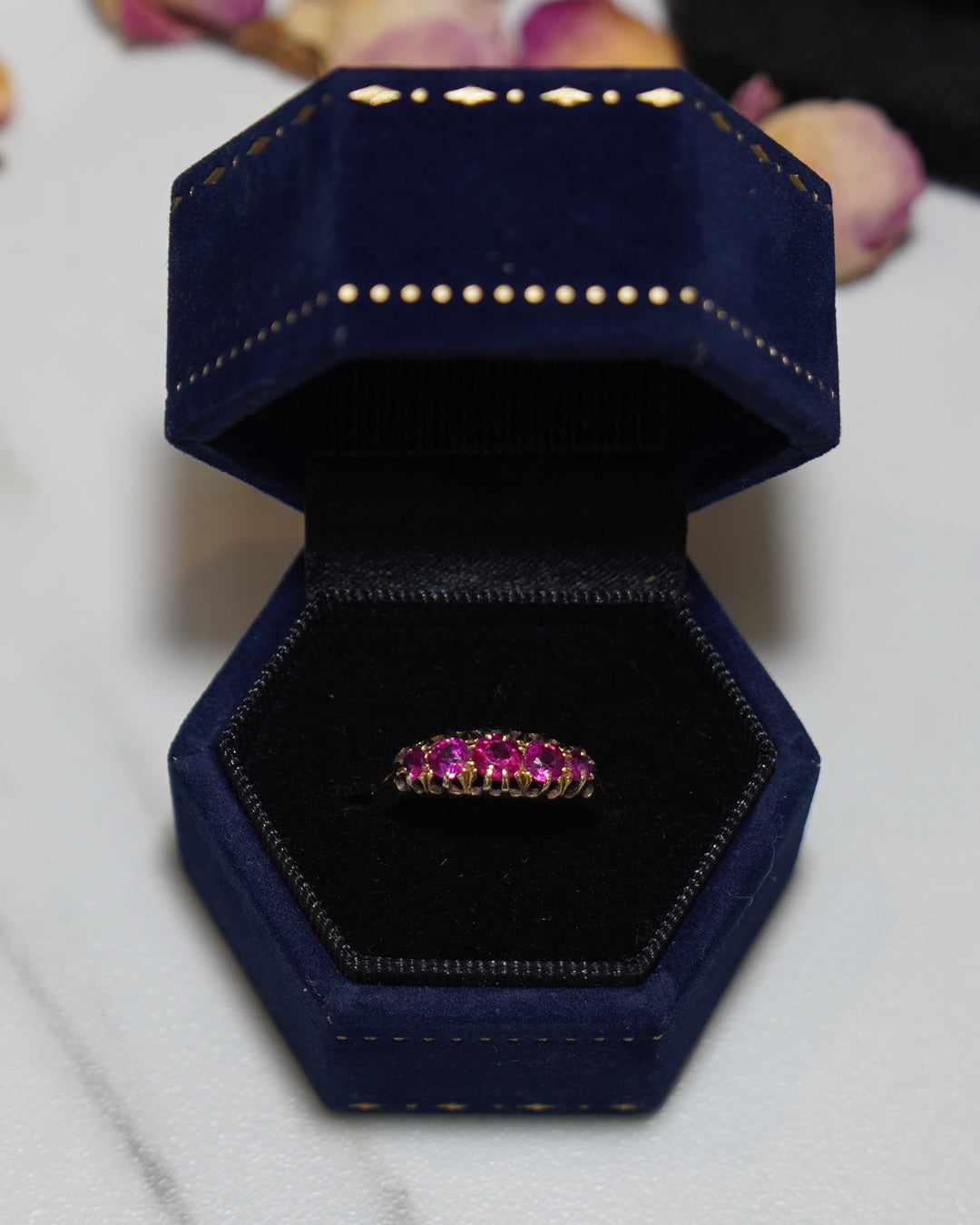 18ct Antique Ruby Five Stone Ring