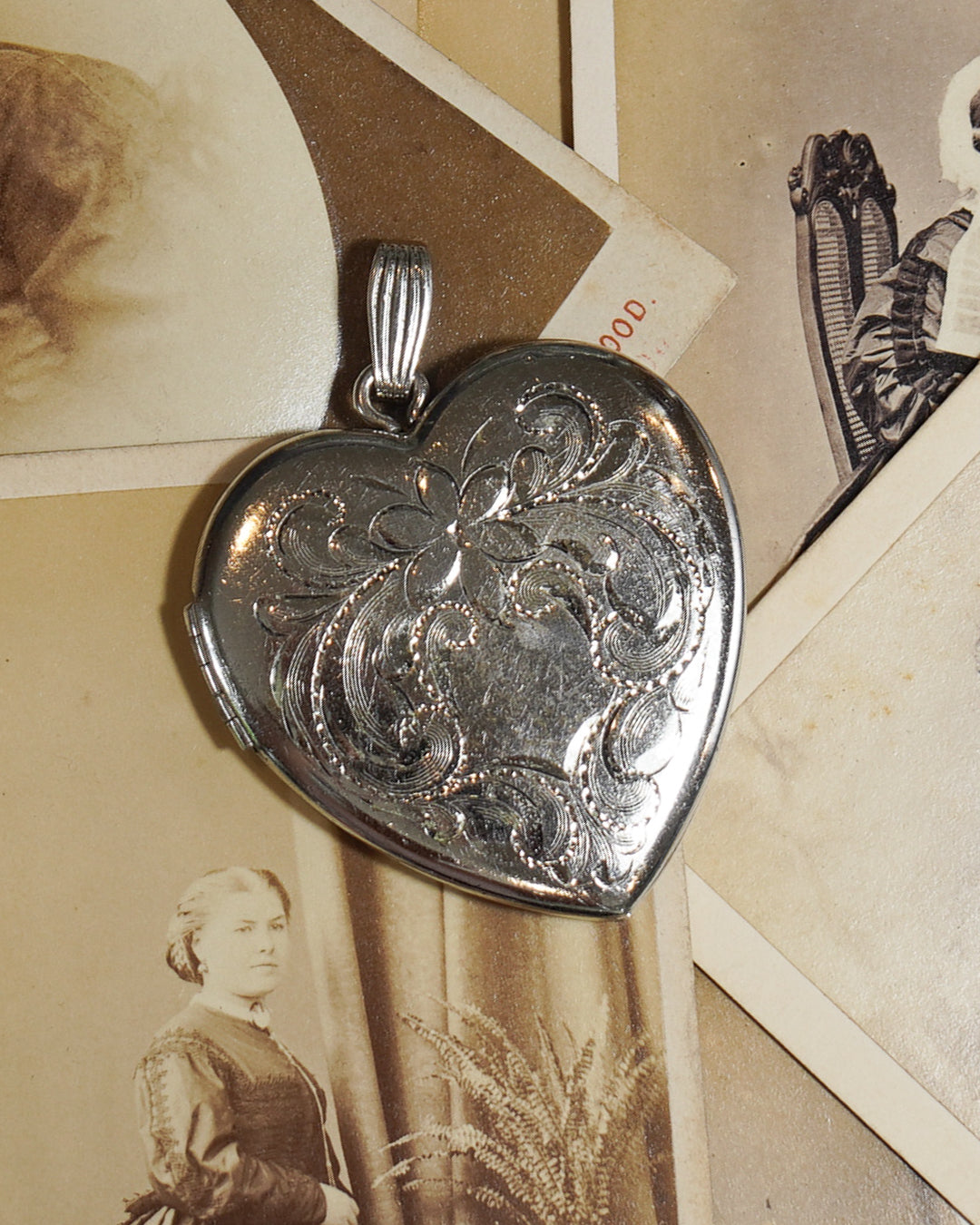 Large Silver Heart Locket