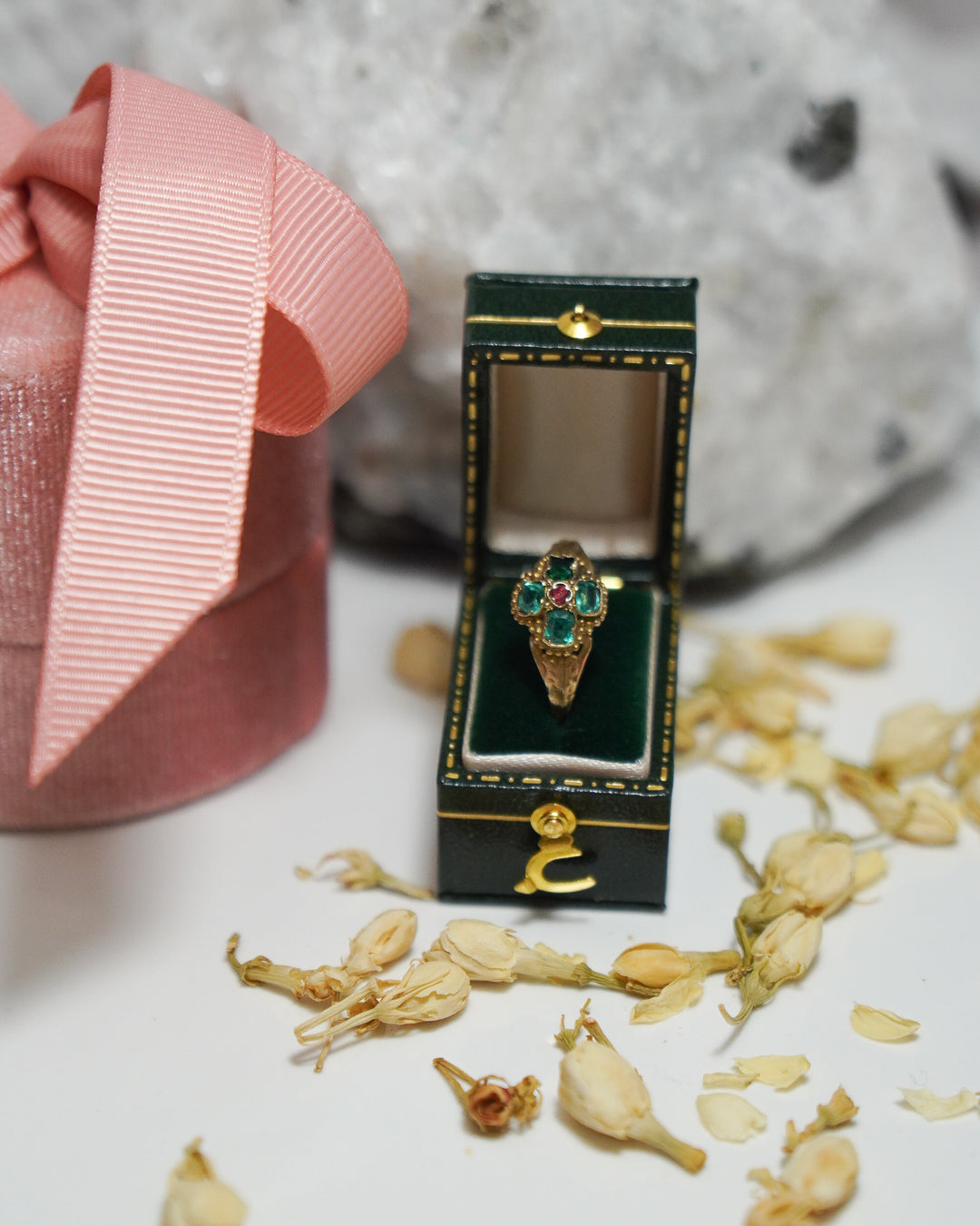 Victorian 'Emerald' and 'Ruby' Paste Ring