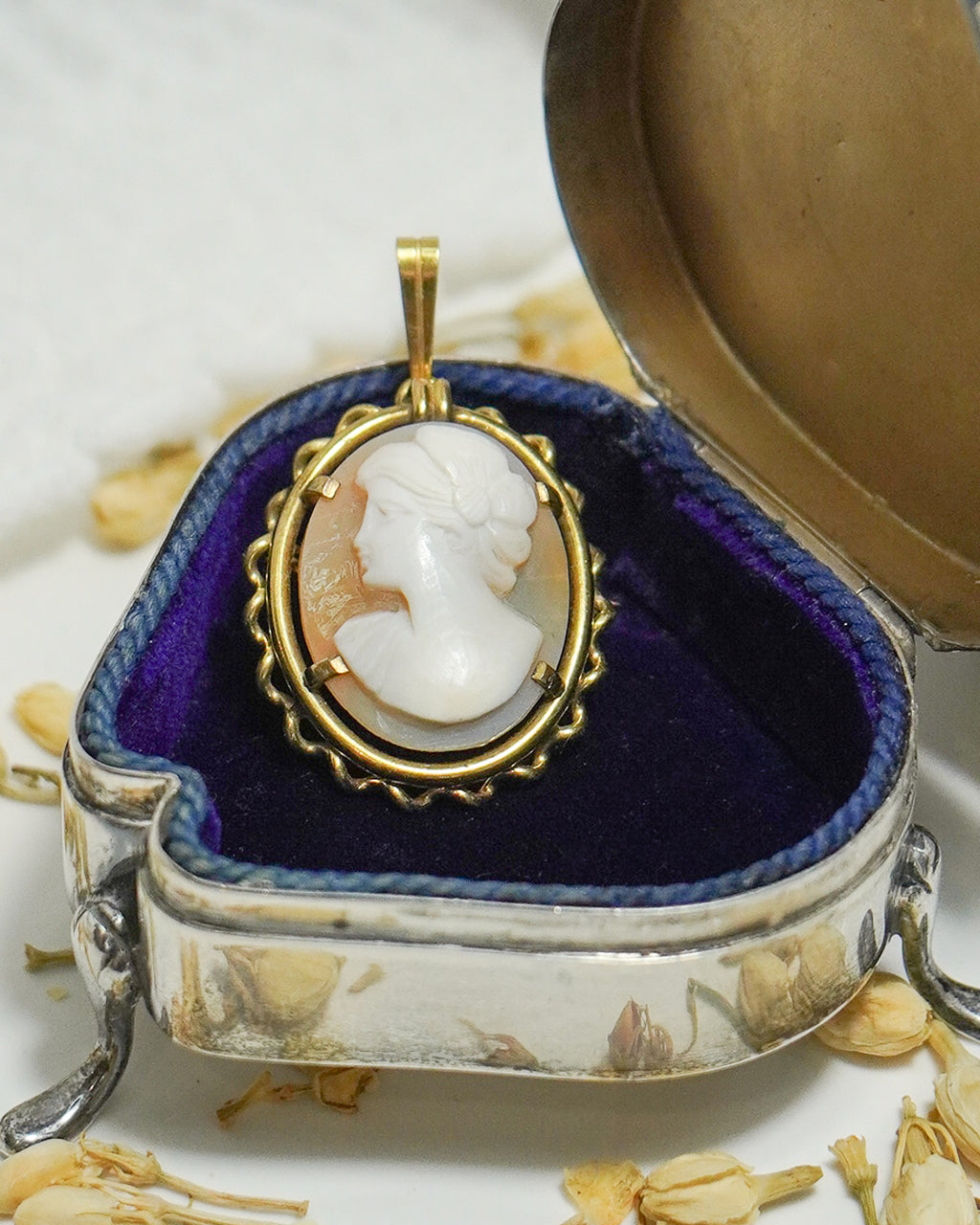 Rolled Gold Cameo Pendant Brooch