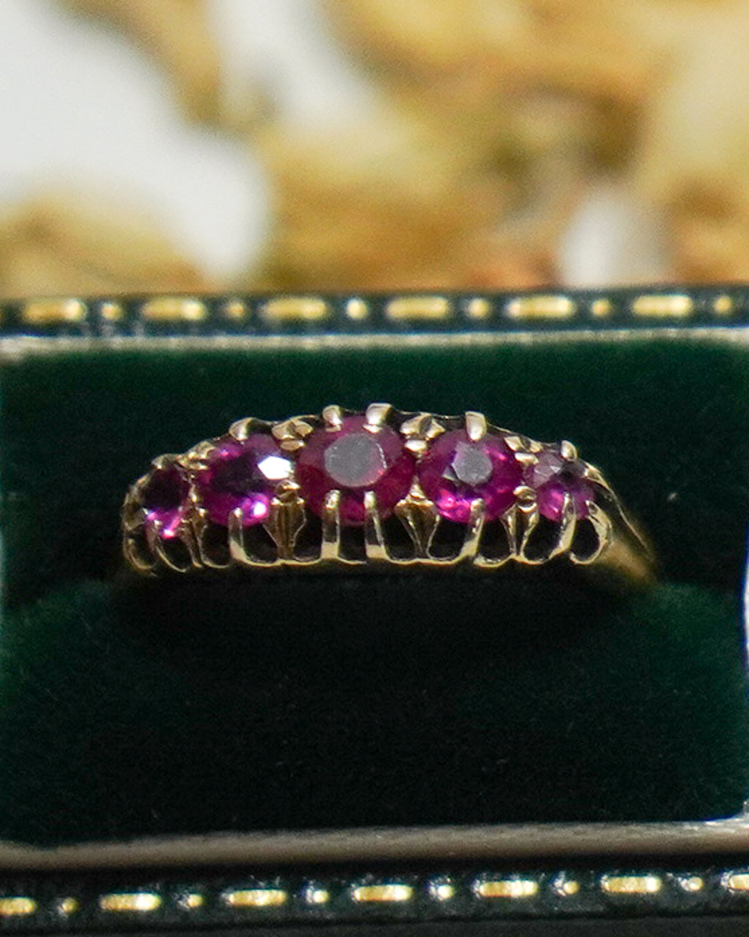 18ct Antique Ruby Five Stone Ring