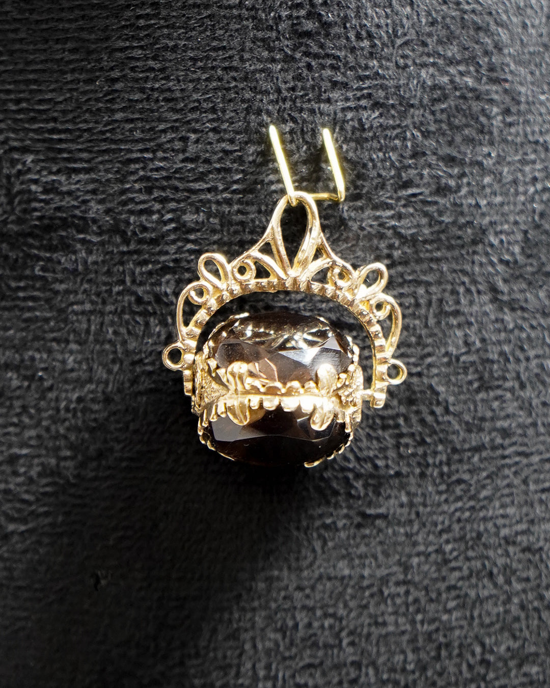 Triple Smokey Quartz Fob Pendant