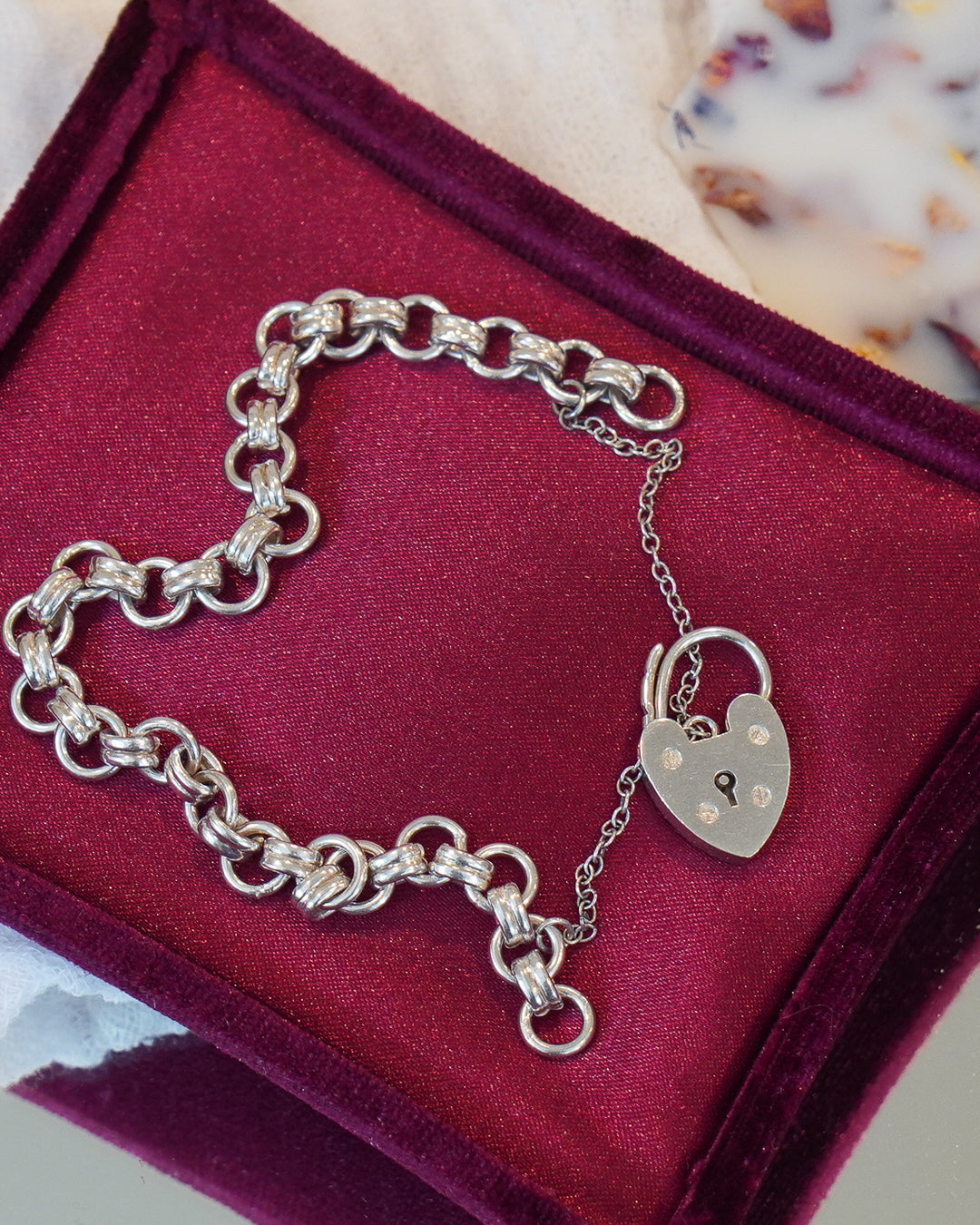 Fancy Belcher Bracelet - Sterling Silver with Padlock